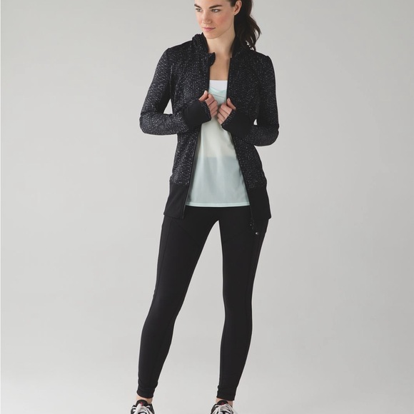 lululemon athletica Jackets & Blazers - Lululemon Daily Practice Zip Hoodie Jacket Samba Snake Battleship Black Size 6